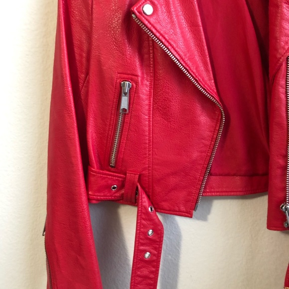 Red Pistola Faux Leather Jacket - Picture 5 of 6